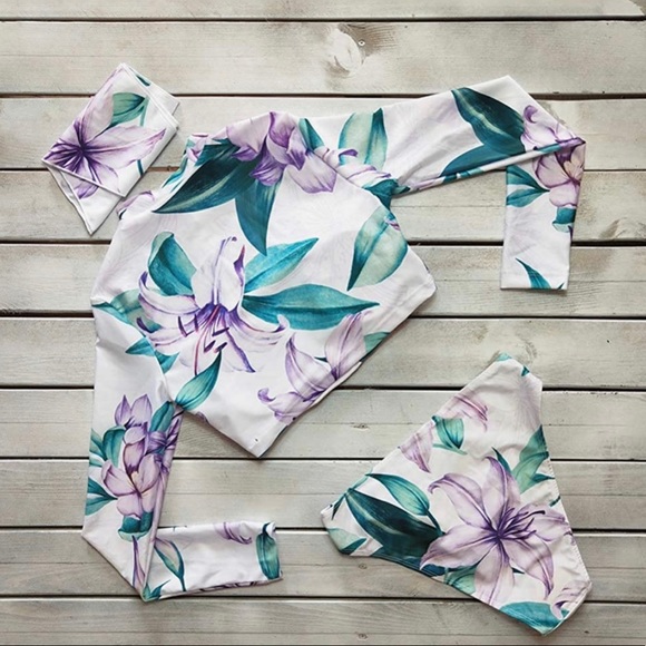 High waist thong bikini set 3 pc swimsuit (Size M) - Picture 2 of 5